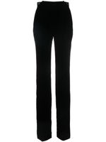 Saint Laurent pantalon droit en velours à taille haute - Noir