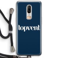 Topvent Navy: OnePlus 6 Transparant Hoesje met koord
