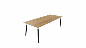 Tafel 8811 recht - 200 x 100 cm. - Wit - Toscaans noten - Beuken donker