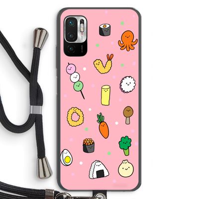 Happy bento friends: Xiaomi Redmi Note 10 5G Transparant Hoesje met koord