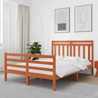 Bedframe met hoofdeinde 2 pcs Wasbruin 160 x 200 cm