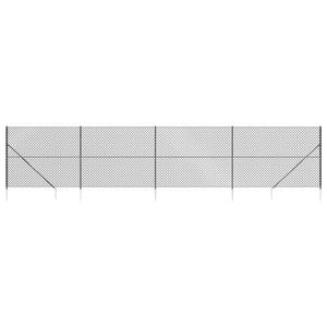 The Living Store Gaashekwerk - Antraciet - 1.8 x 10 m - Gegalvaniseerd staal met PVC-coating