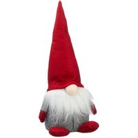 Pluche gnome/dwerg decoratie pop/knuffel met rode muts 30 cm   -