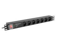 LANBERG STEKKERDOOS RACK PDU 19" (1U, 16A, 7X 230V PL, 2m)