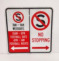 No Stopping Football Days AM Verkeersbord - Origineel - 46 x 46cm (1) No Stopping Football Days AM Verkeersbord - Origineel - 46 x 46cm (1)