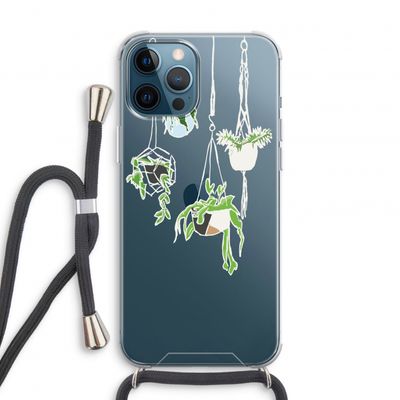 Hang In There: iPhone 12 Pro Transparant Hoesje met koord