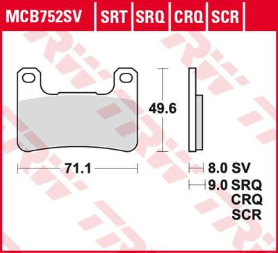 TRW Remblokken, en remschoenen voor de moto, MCB752SRT Sinter road track