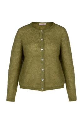 Bibi spring cardigan - dark lime - 13522