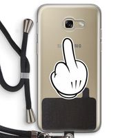 Middle finger black: Samsung Galaxy A5 (2017) Transparant Hoesje met koord