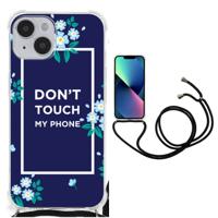 iPhone 14 Anti Shock Case Flowers Blue DTMP