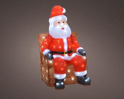 Kerstman in stoel 32x36x60 cm 100 lamps