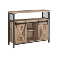 Dressoir met 2 schuifdeuren, Natuurlijk + Zwart