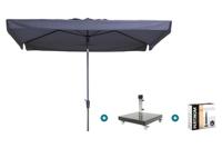 Madison Delos Luxe stokparasol 200x300 cm. - Safier blue met Granada voet en hoes Madison Delos Luxe stokparasol 200x300 cm. - Safier blue met Granada voet en hoes