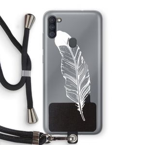 Pluim: Samsung Galaxy A11 Transparant Hoesje met koord
