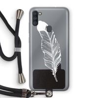Pluim: Samsung Galaxy A11 Transparant Hoesje met koord
