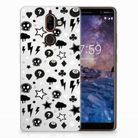 Silicone Back Case Nokia 7 Plus Silver Punk - thumbnail