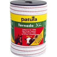 Patura tornado xl lint 12,5mm wit/rood 200m rol