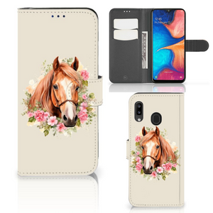 Telefoonhoesje met Pasjes voor Samsung Galaxy A30 Paard