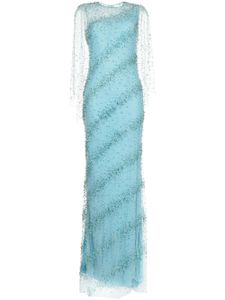 Jenny Packham robe longue Roya en soie - Bleu