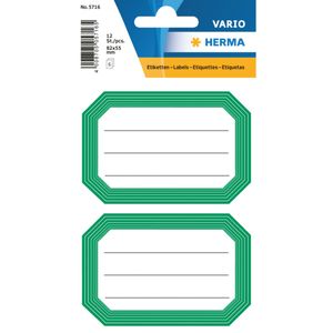 Schoolboeken etiketten/stickers - 12x - groen/wit