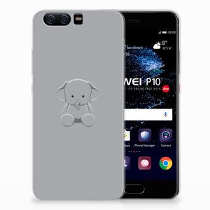 Huawei P10 Telefoonhoesje met Naam Grijs Baby Olifant