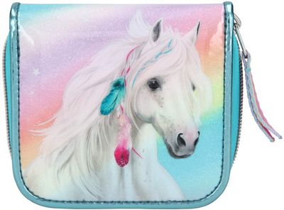 Miss Melody portemonnee Regenboog 12 cm polyester turquoise