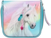 Miss Melody portemonnee Regenboog 12 cm polyester turquoise - thumbnail