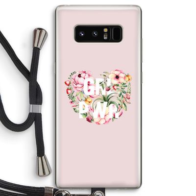 GRL PWR Flower: Samsung Galaxy Note 8 Transparant Hoesje met koord