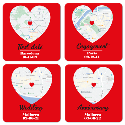 Gepersonaliseerde onderzetters locaties