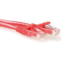 ACT Rode 3 meter U/UTP CAT6 patchkabel snagless met RJ45 connectoren - thumbnail