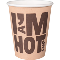 Depa | Koffiebeker | I´M a HOT cup | Karton + PE | 250ml | 92mm | bruin | 1000 stuks