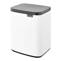 Brabantia Bo Waste Bin 7 l Rechthoekig Staal Zwart, Wit - thumbnail