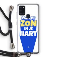 Laat de zon in je hart: Samsung Galaxy A21s Transparant Hoesje met koord