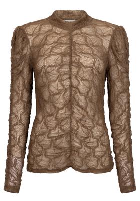 Aaiko Tyler Pa 123 T-shirt Lange Mouw 181029 Bison Brown