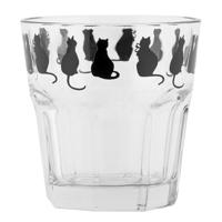 Clayre & Eef drinkglas katten 200ml ø8cm