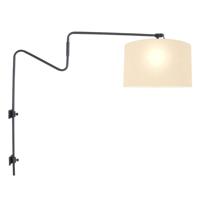 Steinhauer Wand leeslamp Linstrom met wit linnen kap 3724ZW