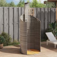 VidaXL Buitendouche 100x100x241,5 cm poly rattan en acaciahout grijs VidaXL Buitendouche 100x100x241,5 cm poly rattan en acaciahout grijs