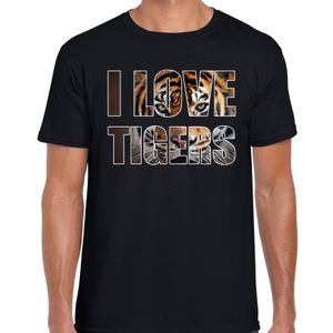 I love tigers / tijgers dieren shirt zwart heren