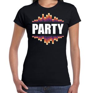 Party fun tekst t-shirt zwart dames