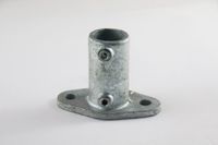 Voetplaat mat zwart structuur steigerbuis met inbusbout steigerbuis Ø 33.7mm