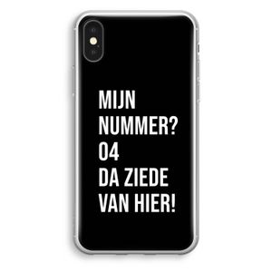 Da ziede van hier - Zwart: iPhone X Transparant Hoesje