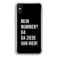 Da ziede van hier - Zwart: iPhone X Transparant Hoesje