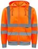 Korntex KX422 Hi-Vis Workwear Hooded Sweat-Jacket Galway - Signal Orange - S