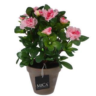 Kunstplant azalea roze in pot