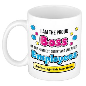 Cadeau mok voor baas - grappig - keramiek - 300 ml - proud boss