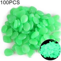 100 PCS Glow in de Dark Garden Pebbles voor loopbruggen & decoratie en planten lichtgevende stenen (Emerald)
