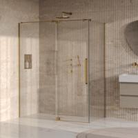 BRAUER Stellar douchecabine met draaideur helder glas 160x80x200 omkeerbaar incl. glascoating PVD goud geborsteld