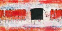 Kunstdruk Marianne Kindt - Schwarze Kuh 100x50cm