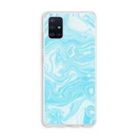 Waterverf blauw: Galaxy A51 4G Transparant Hoesje