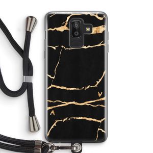 Gouden marmer: Samsung Galaxy J8 (2018) Transparant Hoesje met koord